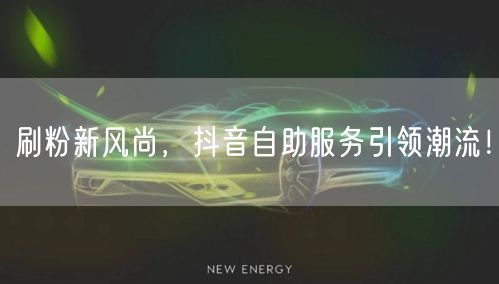 刷粉新风尚，抖音自助服务引领潮流！