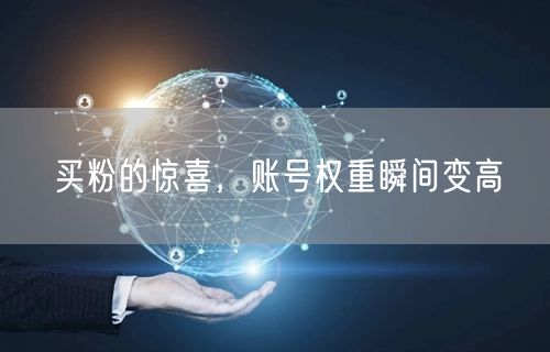 买粉的惊喜，账号权重瞬间变高