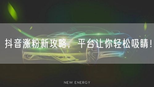 抖音涨粉新攻略，平台让你轻松吸睛！