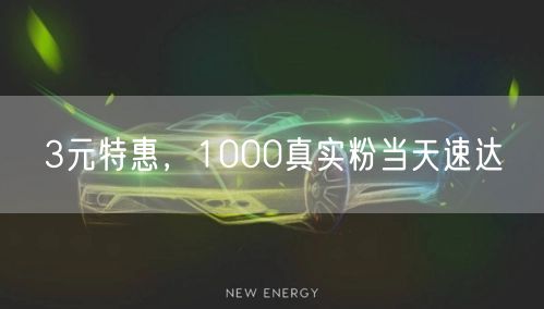 3元特惠，1000真实粉当天速达