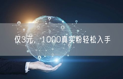 仅3元，1000真实粉轻松入手