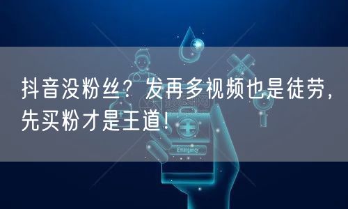 抖音没粉丝？发再多视频也是徒劳，先买粉才是王道！