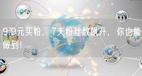 9.9元买粉，7天粉丝数飙升，你也能做到！