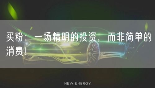 买粉：一场精明的投资，而非简单的消费！