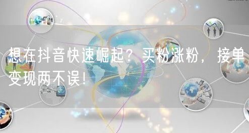 想在抖音快速崛起？买粉涨粉，接单变现两不误！