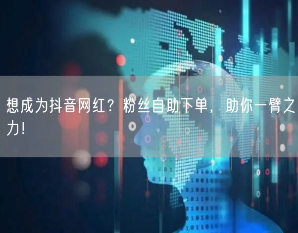 想成为抖音网红？粉丝自助下单，助你一臂之力！