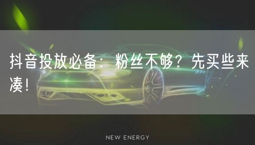 抖音投放必备：粉丝不够？先买些来凑！