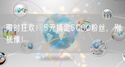限时狂欢！5元搞定5000粉丝，别犹豫！