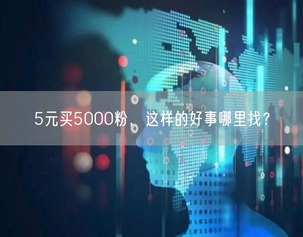 5元买5000粉，这样的好事哪里找？