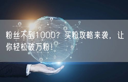 粉丝不到1000？买粉攻略来袭，让你轻松破万粉！