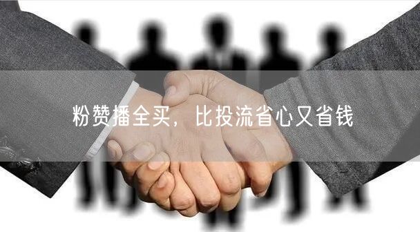 粉赞播全买，比投流省心又省钱