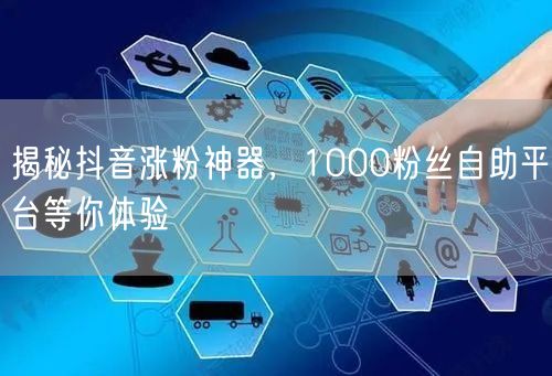 揭秘抖音涨粉神器，1000粉丝自助平台等你体验