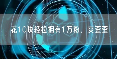 花10块轻松拥有1万粉，爽歪歪