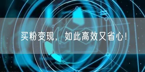 买粉变现，如此高效又省心！