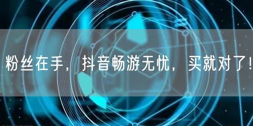粉丝在手，抖音畅游无忧，买就对了！