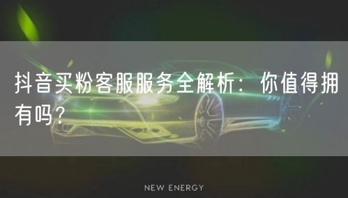 抖音买粉客服服务全解析：你值得拥有吗？