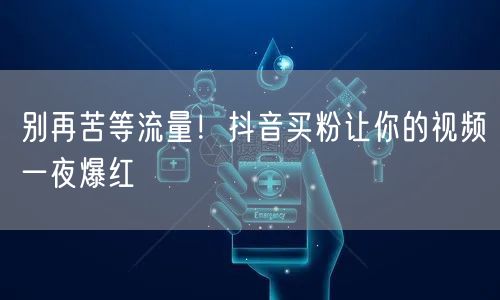 别再苦等流量！抖音买粉让你的视频一夜爆红