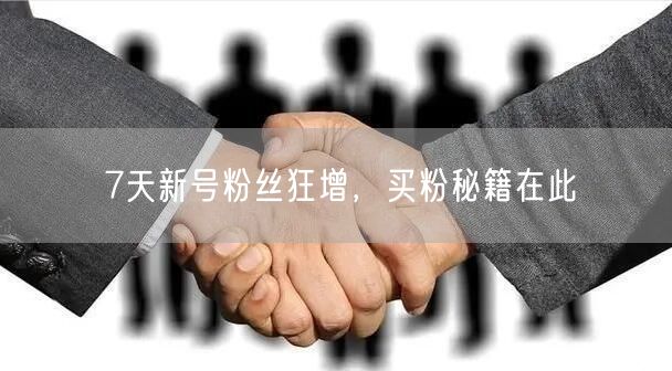 7天新号粉丝狂增，买粉秘籍在此