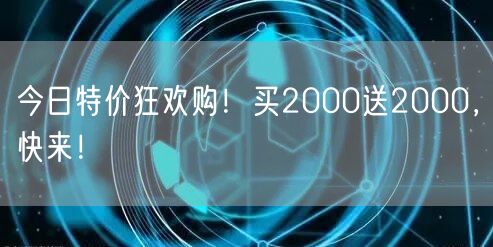 今日特价狂欢购！买2000送2000，快来！