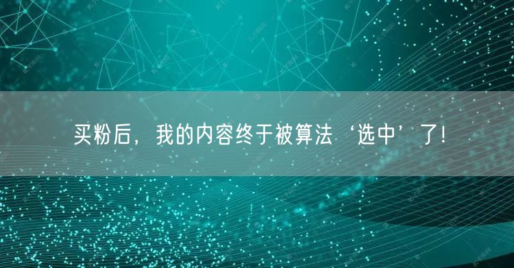 买粉后，我的内容终于被算法‘选中’了！