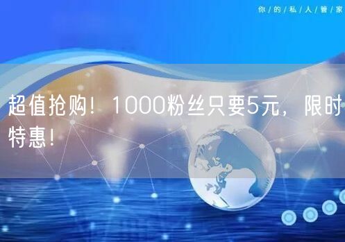 超值抢购！1000粉丝只要5元，限时特惠！