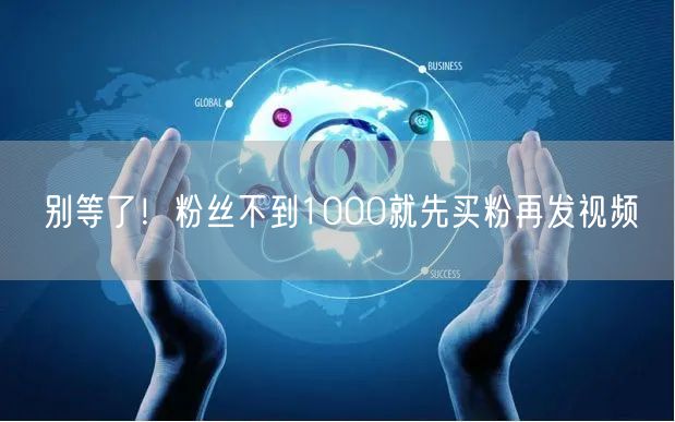 别等了！粉丝不到1000就先买粉再发视频