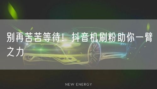 别再苦苦等待！抖音机刷粉助你一臂之力