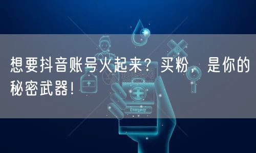 想要抖音账号火起来？买粉，是你的秘密武器！