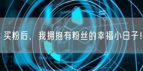 买粉后，我拥抱有粉丝的幸福小日子！