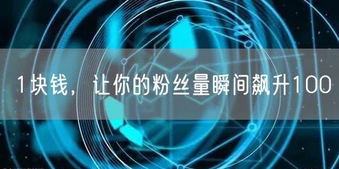 1块钱，让你的粉丝量瞬间飙升100