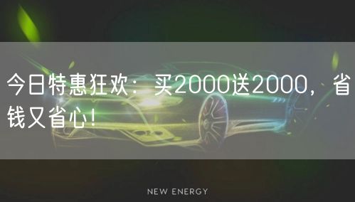 今日特惠狂欢：买2000送2000，省钱又省心！