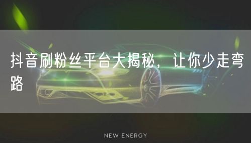 抖音刷粉丝平台大揭秘，让你少走弯路