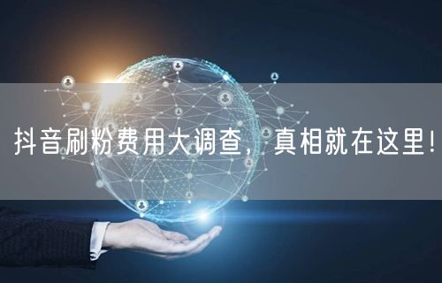抖音刷粉费用大调查，真相就在这里！