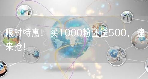 限时特惠！买1000粉还送500，速来抢！